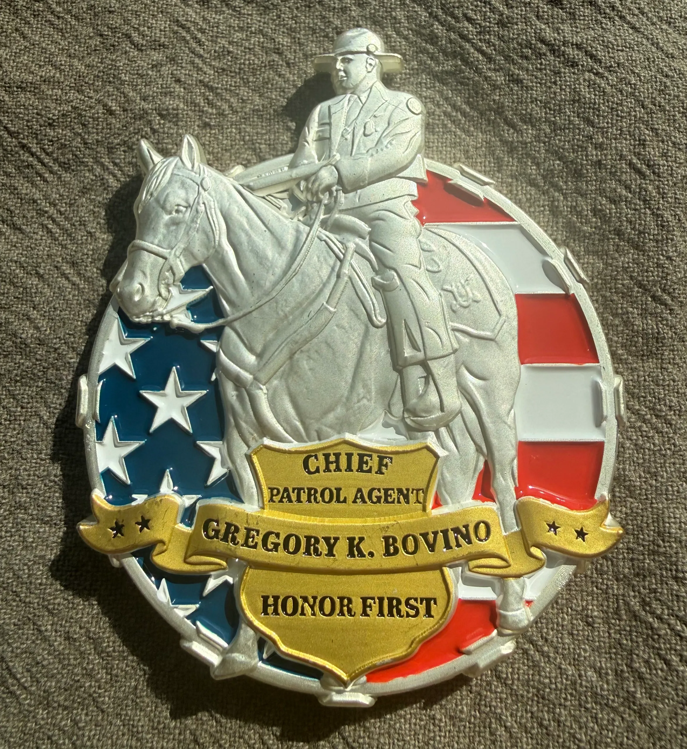Official Challenge Coin — Chief Patrol Agent Gregory K. Bovino, front