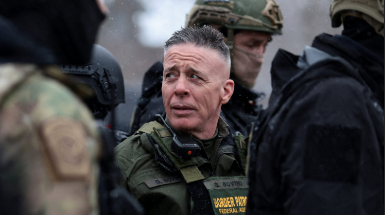 Commander Bovino with tactical team in the snow